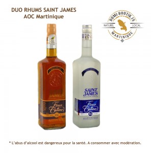 Duo de RHUMS Fleur de Canne Saint James 2 x 700 ml